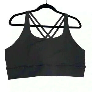 SAVVI Dark Charcoal grey super SOFT strappy, crisscross sports bra-size 3XL